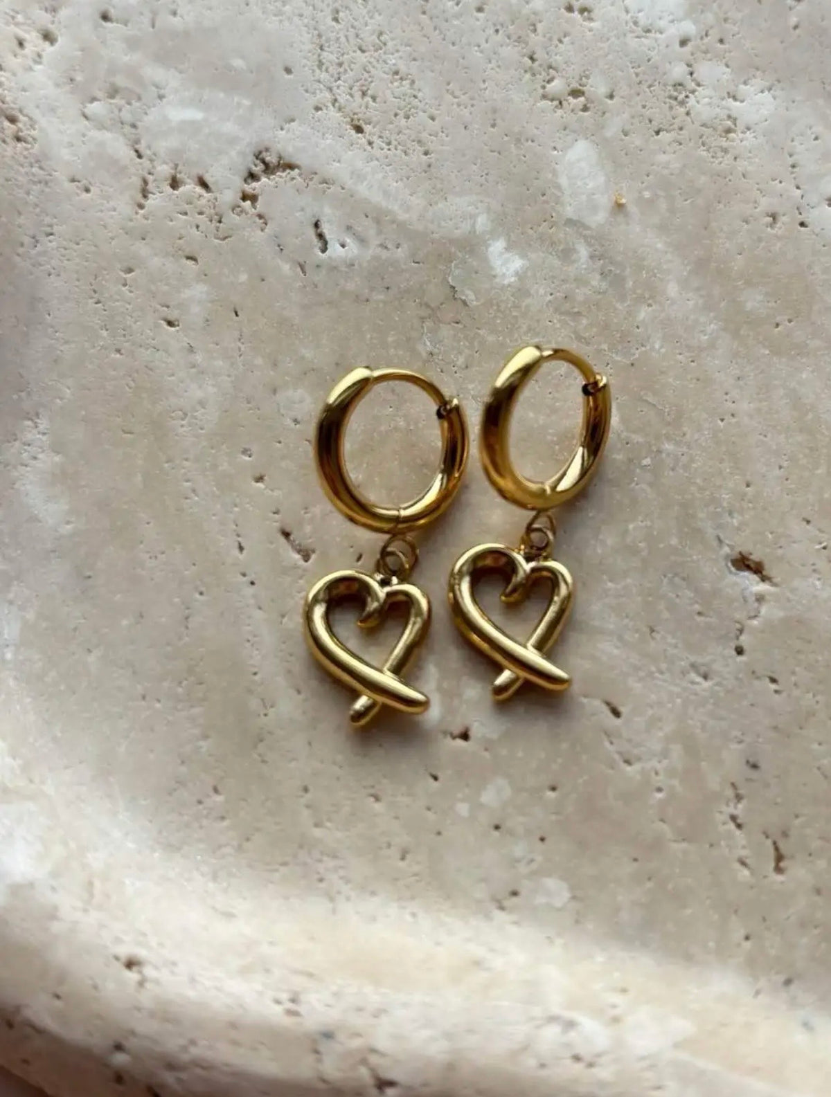 Gouden hartjes oorbellen