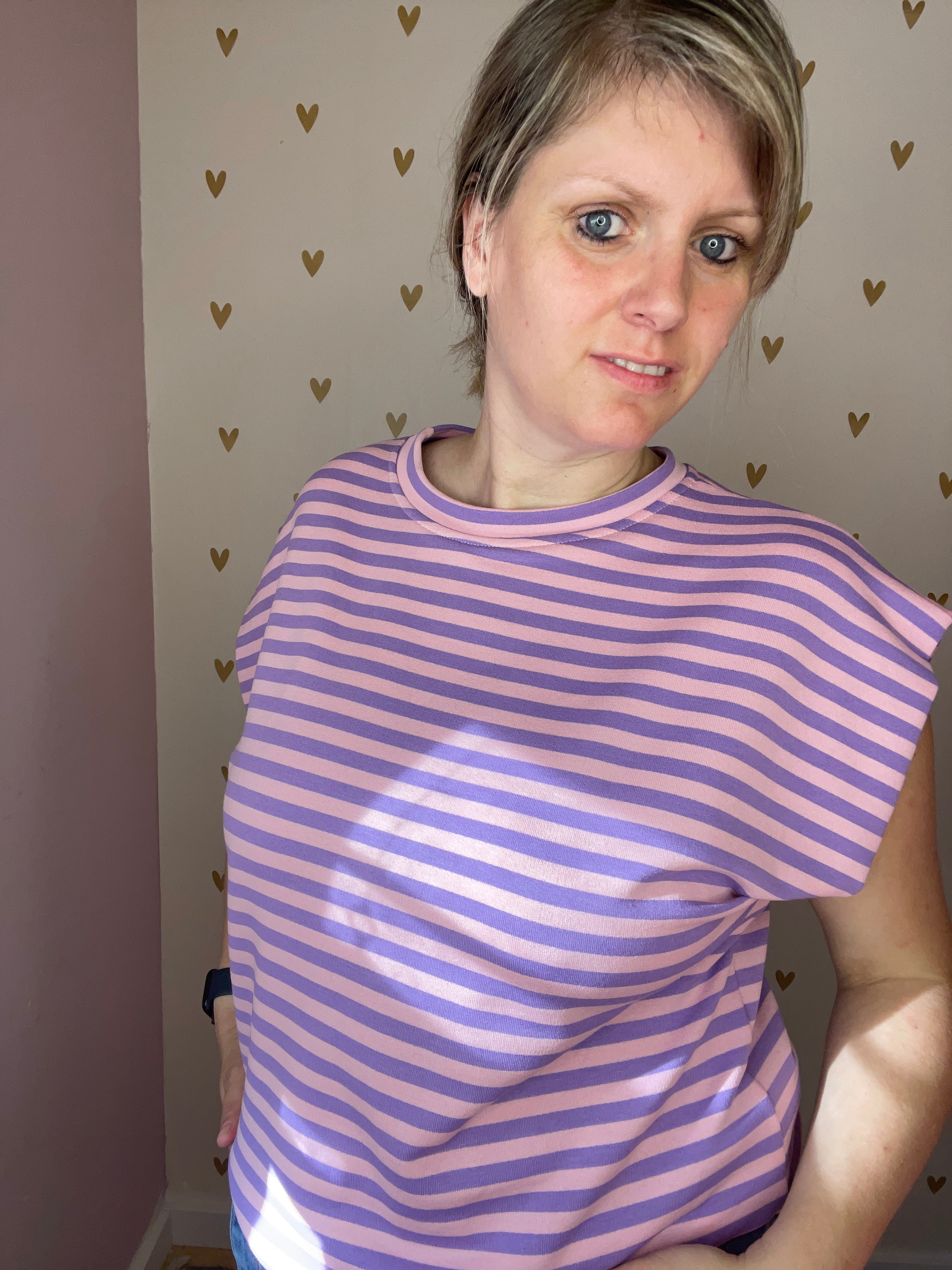 T-Shirt Gestreept – Lila