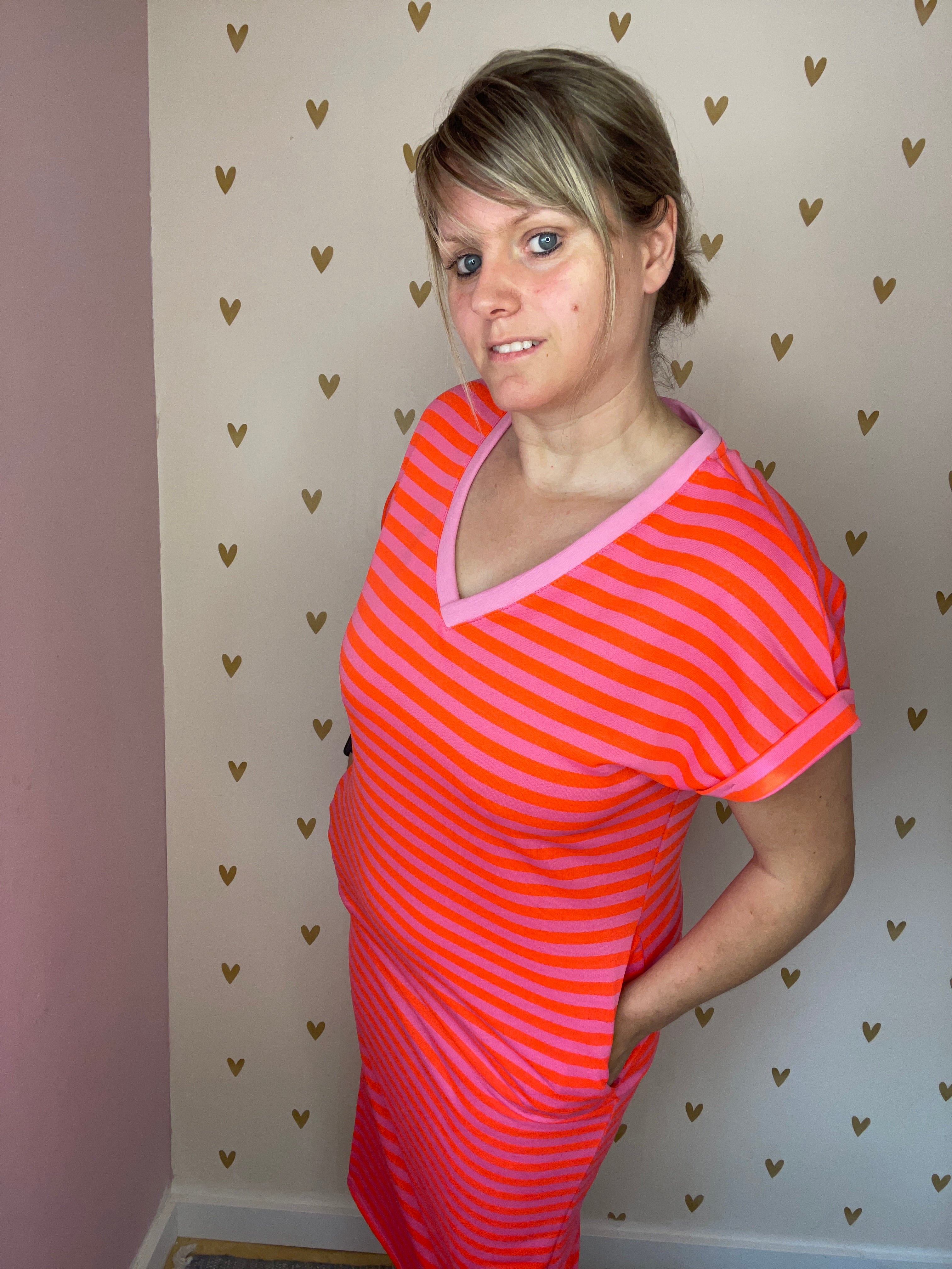 Lang Gestreept Kleed – Oranje